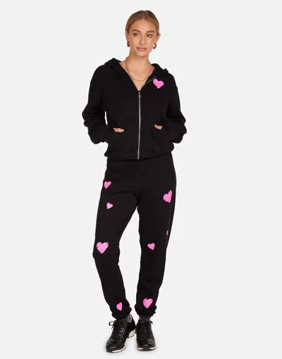 Lauren Moshi X Hezly X Pink Scribble Heart In Black