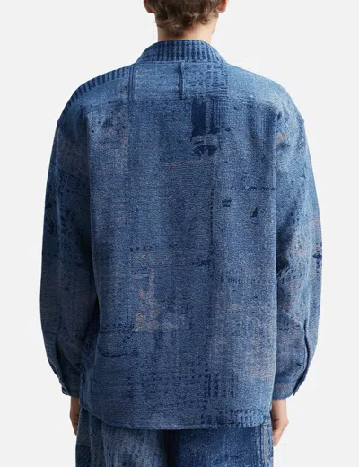 Fdmtl Boro Jaquard Haori Shirt 3yr Wash In Blue