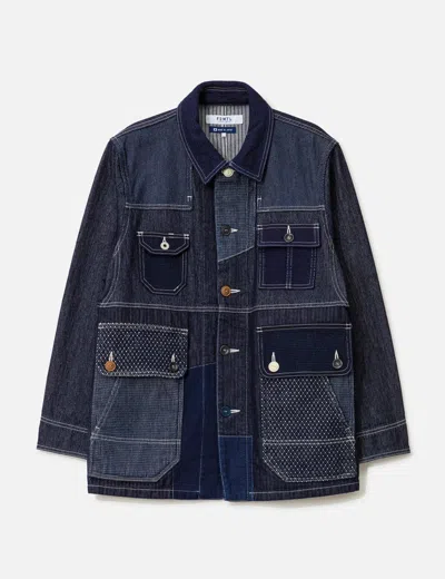 Fdmtl Coverall Jacket Rinse In Blue