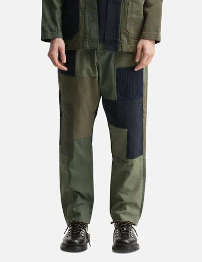 Fdmtl Patchwork Pants Rinse In Green