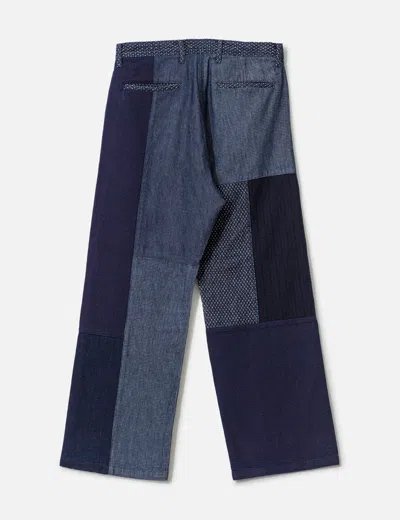Fdmtl Patchwork Wide Pants Rinse In Blue