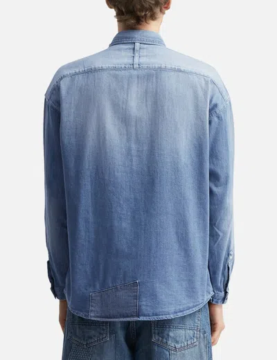 Fdmtl Patch Denim Shirt 5yr Wash In Blue