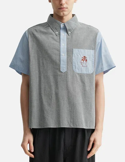Brain Dead X Brooks Brothers California Reverse French Seam Pullover Shirt In Gray