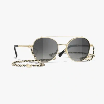 Chanel Pilot Sunglasses In Gold