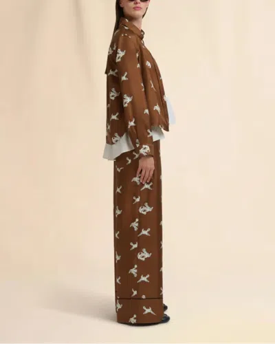 Marni Ravens Silk Twill Button-up Shirt In Brown
