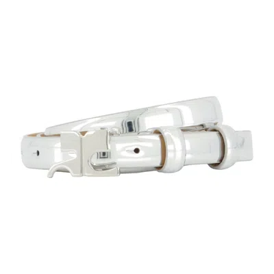 Courrèges Ac Mirror Belt Courreges Leather Silver In White