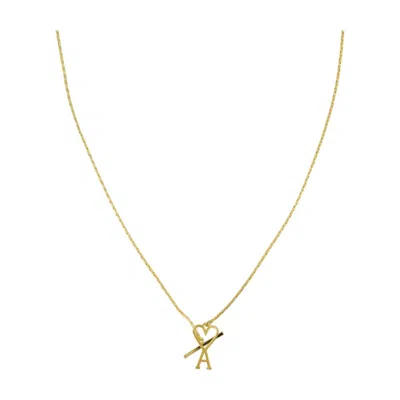 Ami Alexandre Mattiussi Ami Paris Collier Chaine Ami De Coeur In Gold