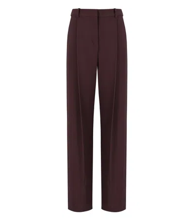 Elisabetta Franchi Tailored Brown Trousers With High Waist And Decorative Pockets In Brown