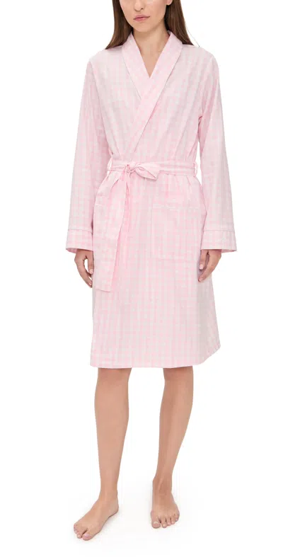 Petite Plume Gingham Robe Pink In Pink