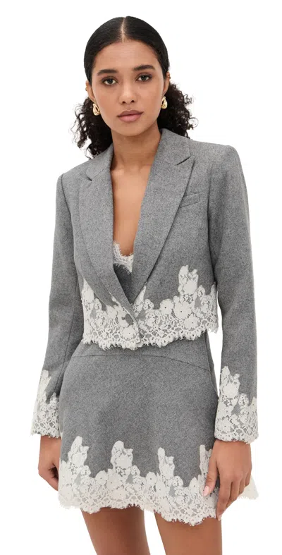 Loveshackfancy Icarus Jacket Grey Melange In Gray