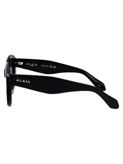 Alaïa Alaia Black-black-grey Recycled Acetate Sunglasses In Black