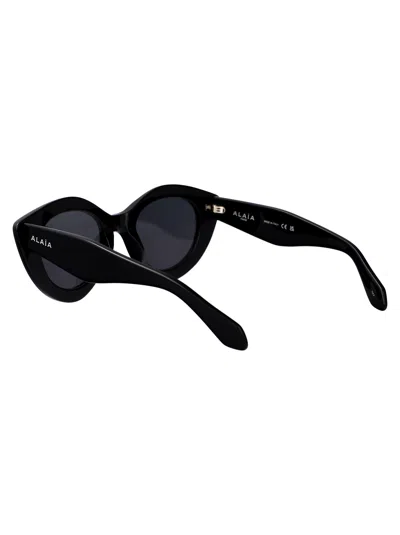 Alaïa Alaia Black-black-grey Recycled Acetate Sunglasses In Black