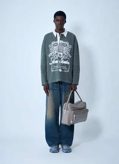 Acne Studios Men Logo Motif Polo Shirt In Green