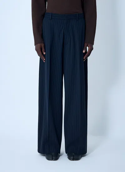 Acne Studios Men Pinstripe Tailored Pants In Blue