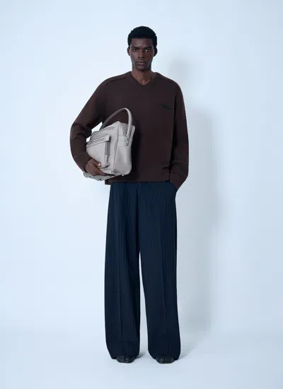 Acne Studios Men Pinstripe Tailored Pants In Blue