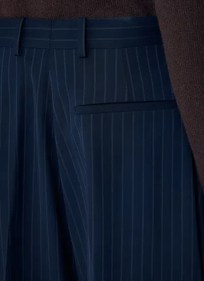 Acne Studios Men Pinstripe Tailored Pants In Blue