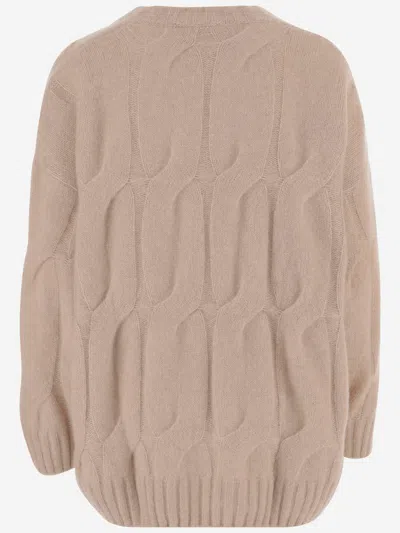 Allude Cashmere And Silk Cable Knit Sweater In Neutral