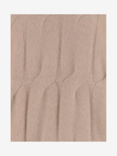 Allude Cashmere And Silk Cable Knit Sweater In Neutral