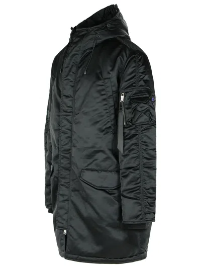 Alpha Industries N-3b Uv Black Nylon Parka In Black