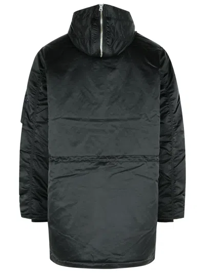 Alpha Industries N-3b Uv Black Nylon Parka In Black