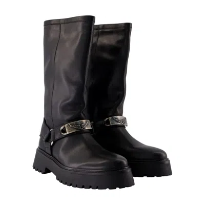 Zadig & Voltaire Angie Buckle-strap Boots In Black