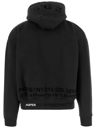 Après Surf Hooded Black Sweatshirt With Contrasting Logo And Kangaroo Pocket In Black