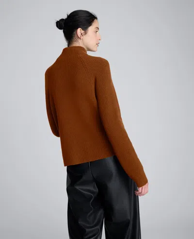 Kenneth Cole Mockneck Raglan Sleeve Sweater In Burgundy