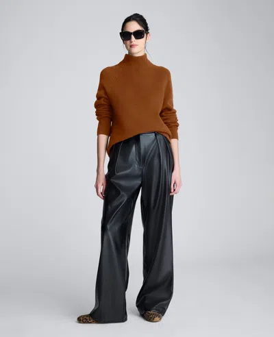 Kenneth Cole Mockneck Raglan Sleeve Sweater In Burgundy