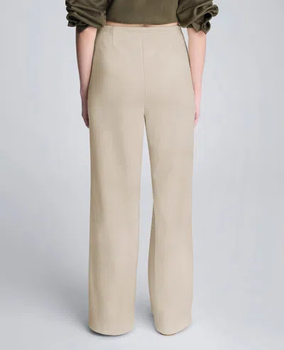 Kenneth Cole Faux Suede Pullover Wide Leg Pant In White