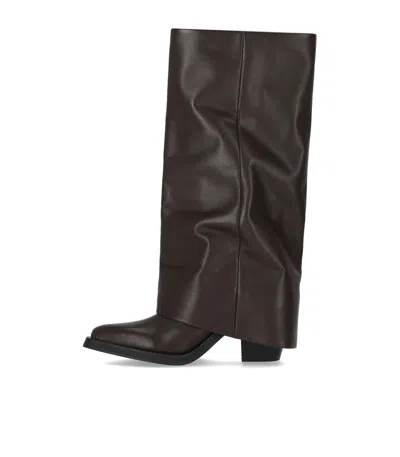 Ash Jackson Brown Heeled Boot In Black