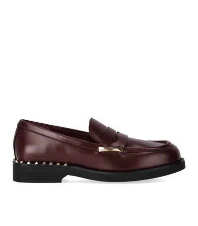 Ash Soft And Shiny Leather Moccasin In Burgundy