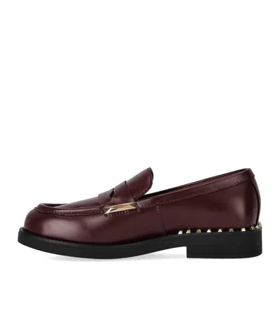 Ash Soft And Shiny Leather Moccasin In Burgundy