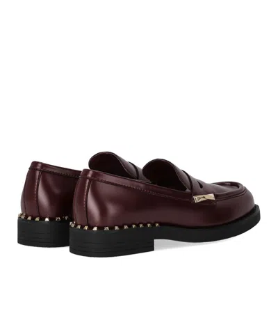 Ash Soft And Shiny Leather Moccasin In Burgundy