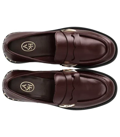 Ash Soft And Shiny Leather Moccasin In Burgundy