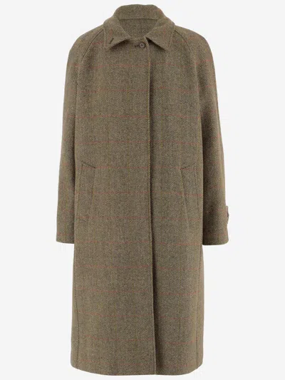 Aspesi Herringbone-pattern Coat In Neutral