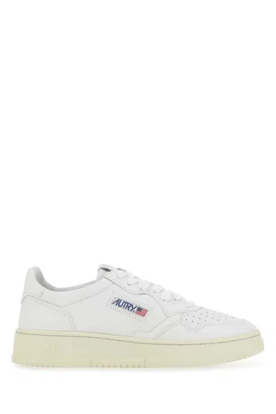 Autry Smooth Leather Low-top Sneakers With Perforated Detailing In White