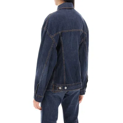 Balenciaga Denim Jacket With Adjustable Waist And Multiple Pockets In Blue