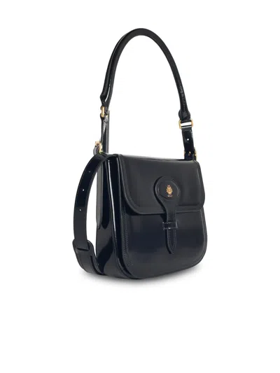 Bally Trellis Design Leather Shoulder Bag In Blue
