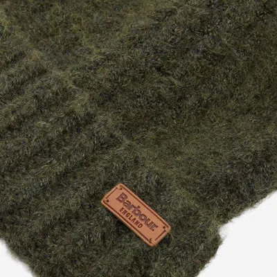 Barbour Check-print Scarf And Beanie Set In Green