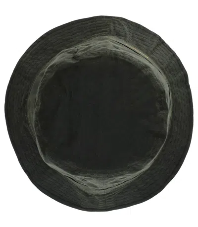 Barbour Belsy Wax Green Bucket Hat In Gray