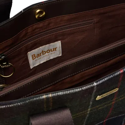 Barbour Turnberry Tote Bag In Wool Blend With Check Pattern In Green
