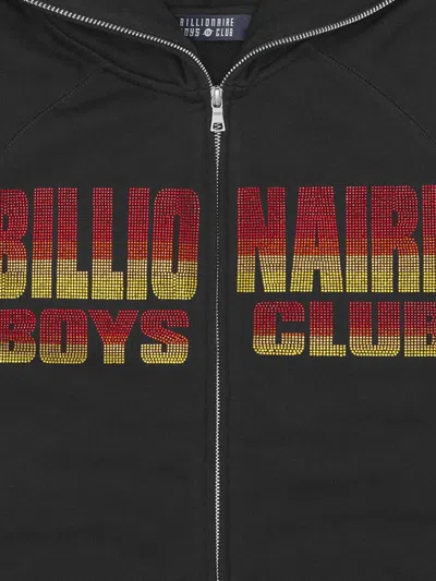Billionaire Cotton Sweatshirt With Rhinestone Logo In Black