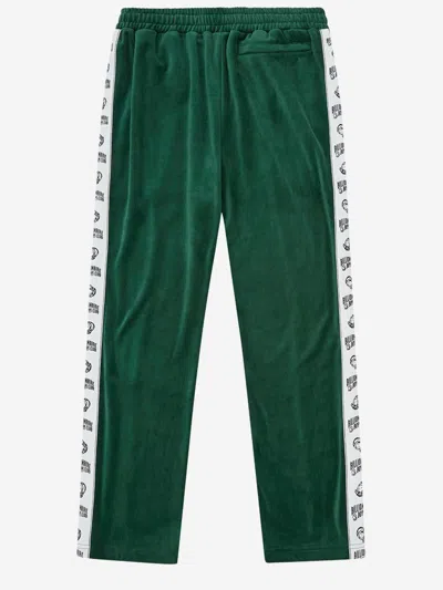 Billionaire Cotton Blend Trousers With Side Strips In Green