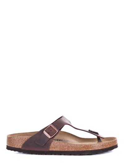Birkenstock Oiled Leather Flip-flops In Brown