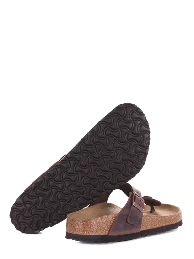 Birkenstock Oiled Leather Flip-flops In Brown