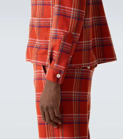 Bode Gable Camp-collar Checked Wool Overshirt In Multi