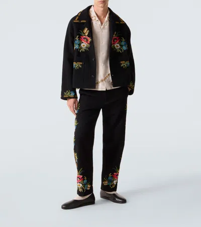 Bode Beaded Aquitaine Embellished Wool Jacket In Multi