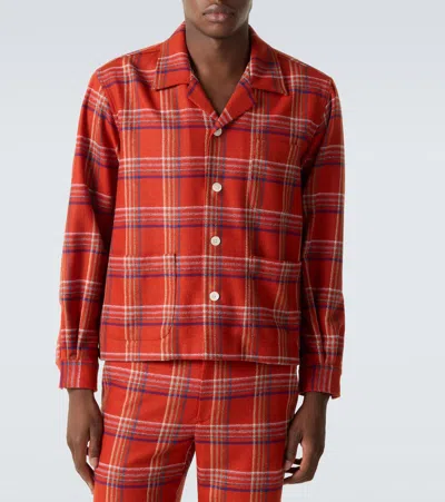 Bode Gable Camp-collar Checked Wool Overshirt In Multi