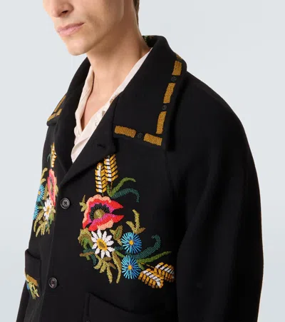 Bode Beaded Aquitaine Embellished Wool Jacket In Multi