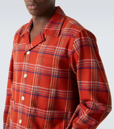 Bode Gable Camp-collar Checked Wool Overshirt In Multi